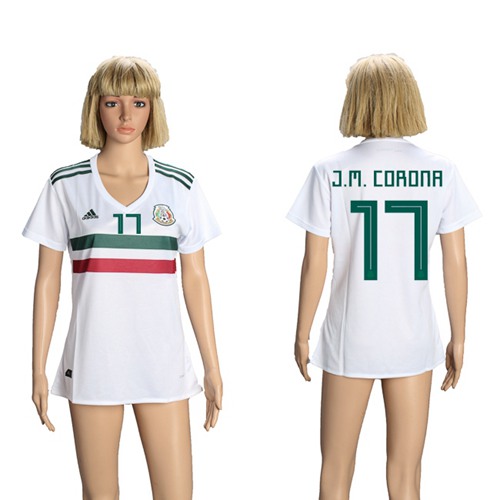 Women's Mexico #17 J.M.Corona Away Soccer Country Jersey - Click Image to Close